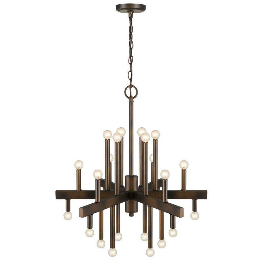 Chandeliers * | Fallon 24-Light Oil-Rubbed Bronze Chandelier By Acclaim Lighting