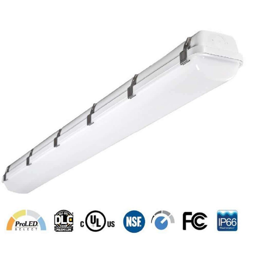 Commercial Lighting * | 2 Ft. 34-Watt Equivalent Integrated Led Gray Strip Light Fixture Selectable Cct 3500/4000/5000K Vapor Tight By Halco Lighting Technologies