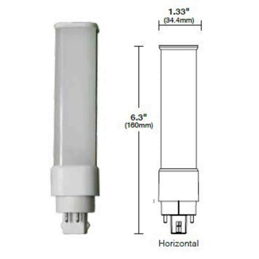 Light Bulbs * | 26-Watt Equivalent 12-Watt Cflni Led Horizontal Plug & Play Light Bulb Gx24Q 4-Pin Pl Cool White 4000K 82118 By Halco Lighting Technologies