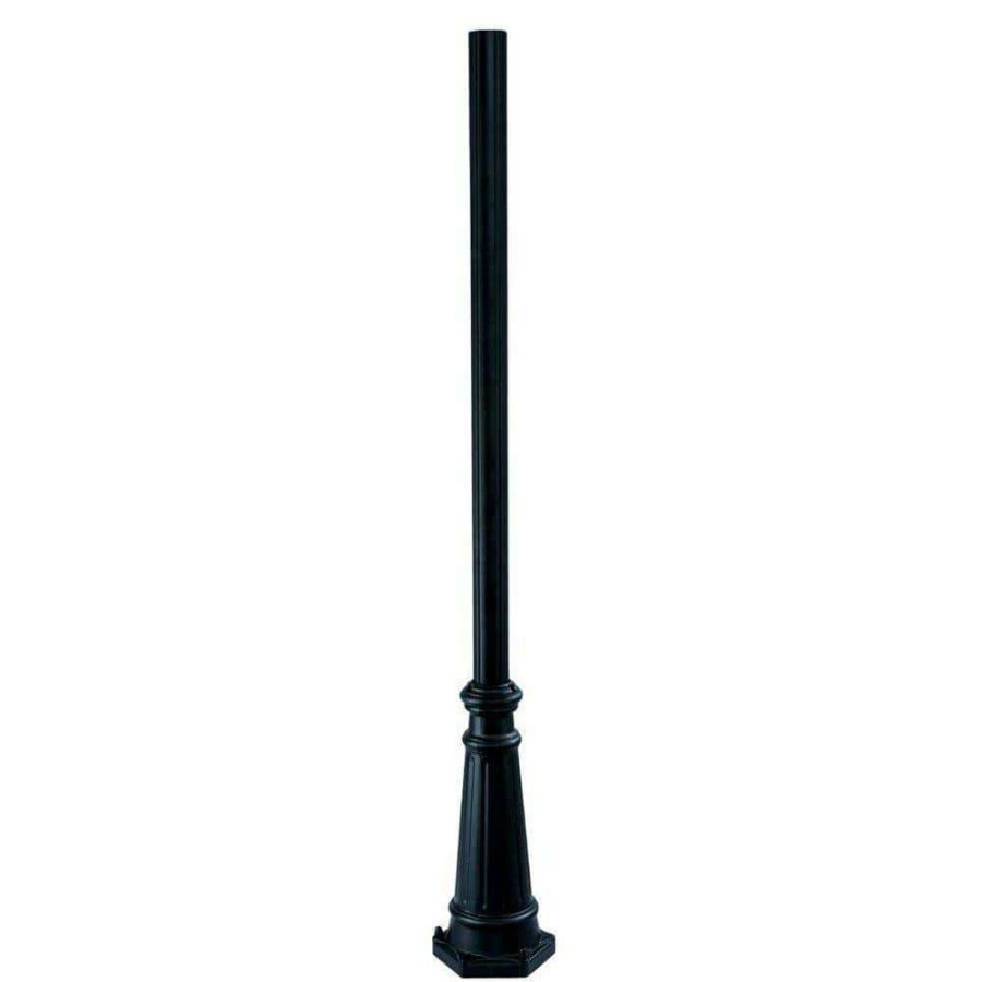 Outdoor Lighting * | Surface Mounted Posts 6 Ft. Matte Black Fluted Outdoor Light Post By Acclaim Lighting