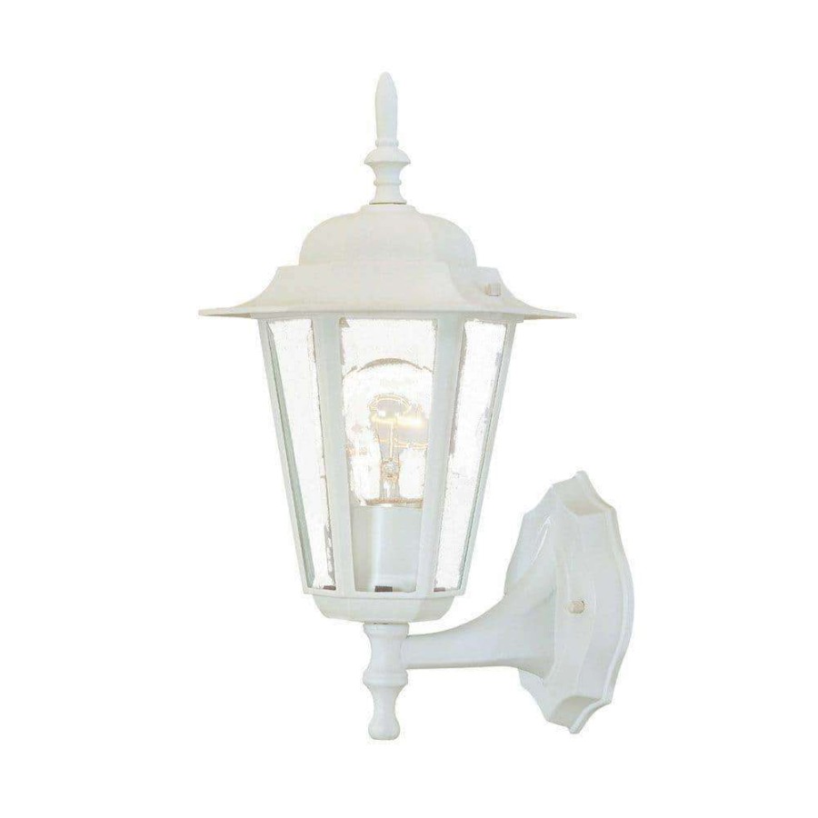 Outdoor Lighting * | Camelot Collection 1-Light Textured White Outdoor Wall Lantern Sconce By Acclaim Lighting