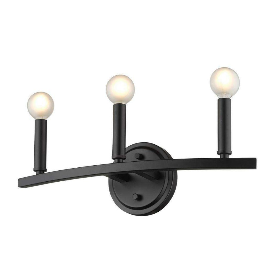 Vanity Lighting * | Sawyer 18 In. 3-Light Matte Black Vanity Light By Acclaim Lighting