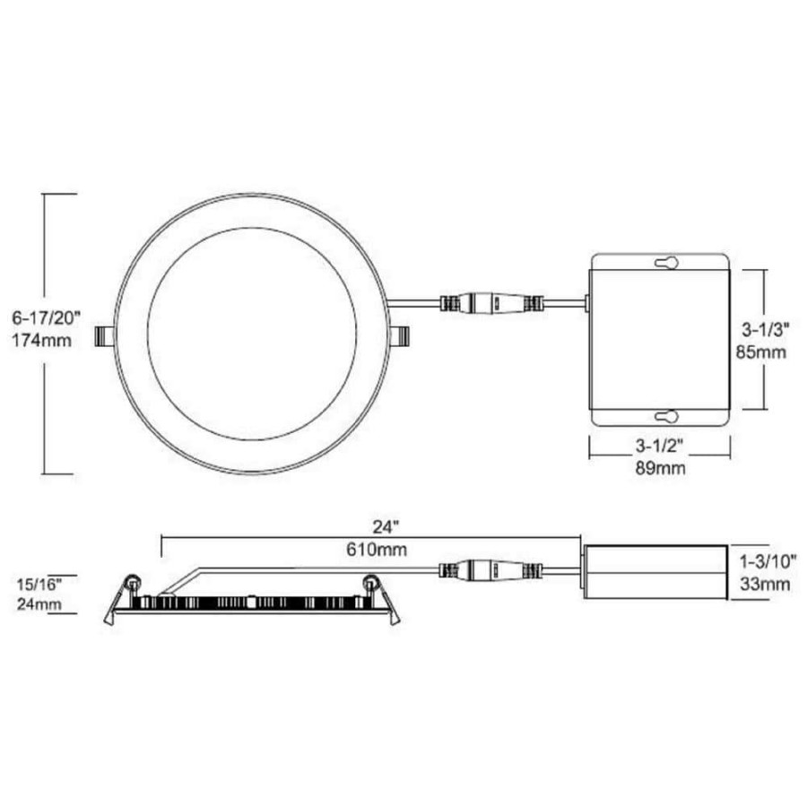 Recessed Lighting * | Slim 6 In. Warm White Round New Construction Or Remodel Wet Location Recessed Integrated Led Kit For Shallow Ceiling By Halco Lighting Technologies