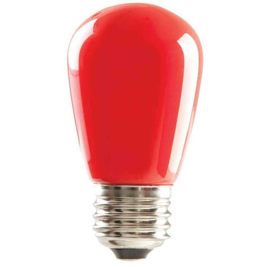 Light Bulbs * | 11-Watt Equivalent 1.4-Watt S14 Dimmable Led Sign Light Bulb Red Ip65 Wet Location (25-Pack) 80517 By Halco Lighting Technologies