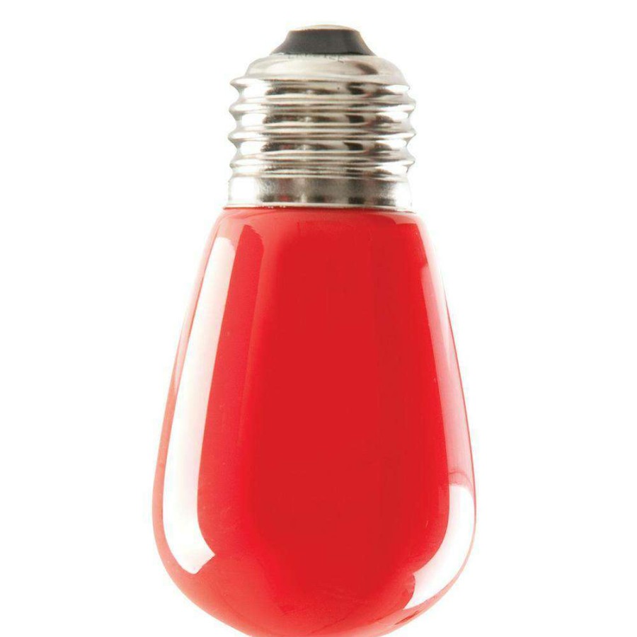 Light Bulbs * | 11-Watt Equivalent 1.4-Watt S14 Dimmable Led Sign Light Bulb Red Ip65 Wet Location (25-Pack) 80517 By Halco Lighting Technologies