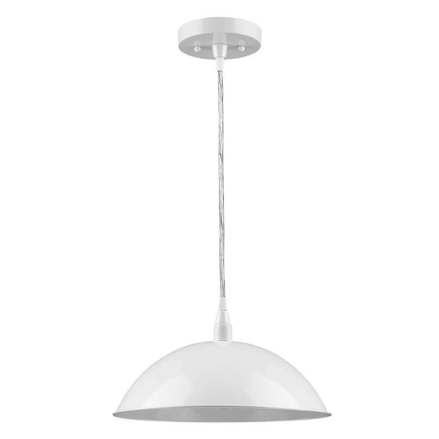 Chandeliers * | Layla 1-Light White Bowl Pendant By Acclaim Lighting