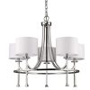 Chandeliers * | Kara 5-Light Indoor Chandelier With Shades And Crystal Bobeches In Polished Nickel By Acclaim Lighting