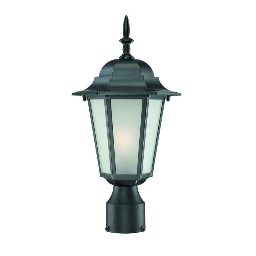 Outdoor Lighting * | Camelot 1-Light Matte Black Outdoor Post-Mount Light Fixture By Acclaim Lighting