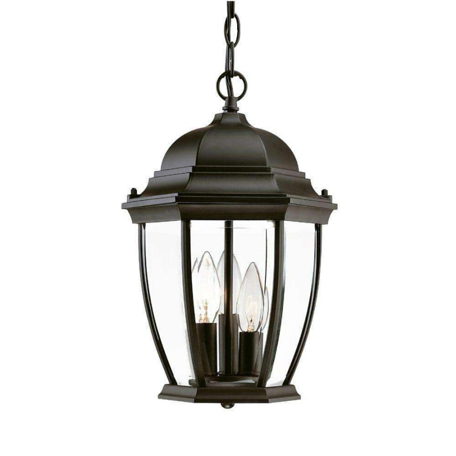 Outdoor Lighting * | Wexford Collection Hanging Lantern 3-Light Outdoor Matte Black Light Fixture By Acclaim Lighting