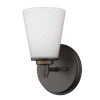 Wall Sconces * | Conti 1-Light Oil-Rubbed Bronze Sconce With Etched Glass Shade By Acclaim Lighting