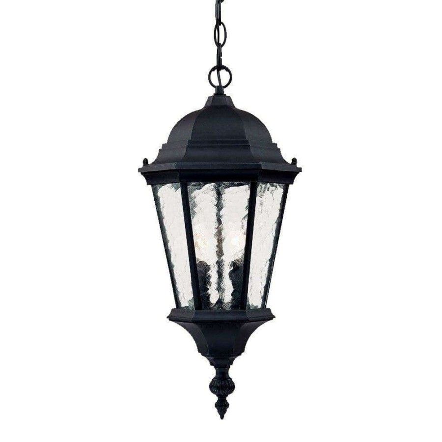 Outdoor Lighting * | Telfair Collection 2-Light Matte Black Outdoor Hanging Light Fixture By Acclaim Lighting