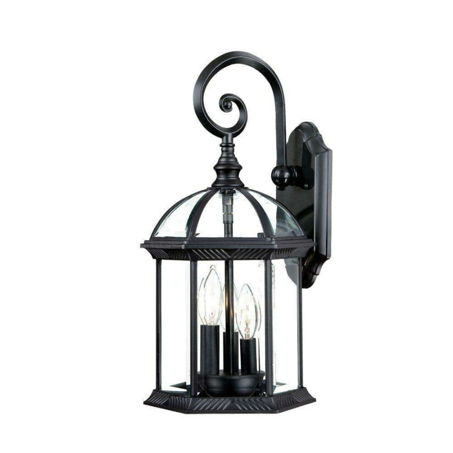 Outdoor Lighting * | Dover Collection 3-Light Matte Black Outdoor Wall Lantern Sconce By Acclaim Lighting