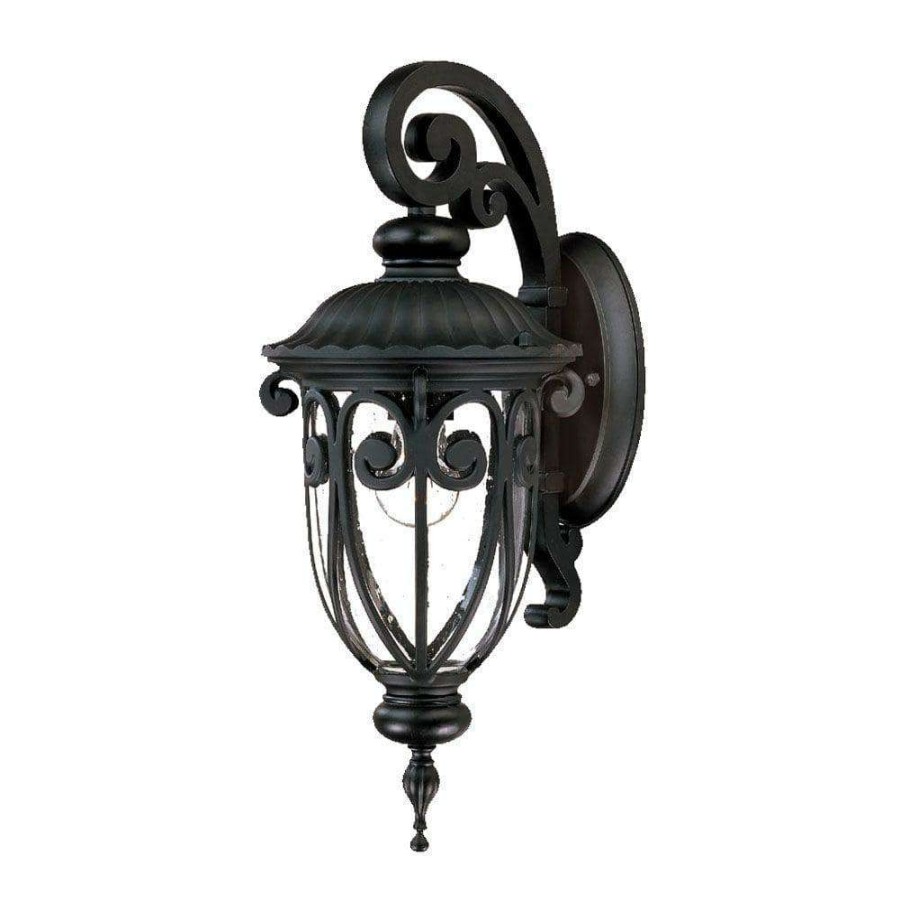 Outdoor Lighting * | Naples Collection Wall-Mount 1-Light Outdoor Matte Black Wall Lantern Sconce By Acclaim Lighting