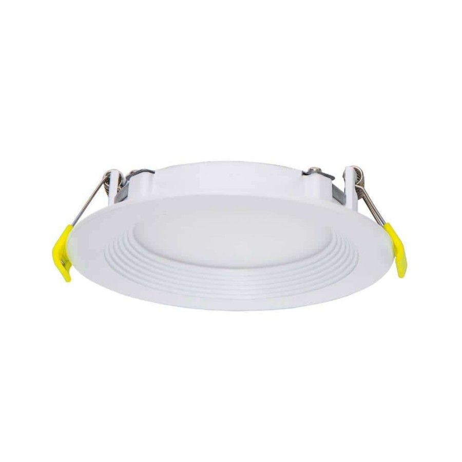 Recessed Lighting * | 4 In. Selectable Cct Ultra-Slim Direct Fit Canless Integrated Led Recessed Light Trim For Shallow Ceiling Round Wet Loc By Halco Lighting Technologies