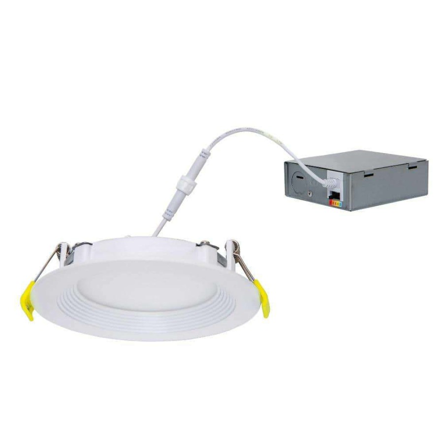 Recessed Lighting * | 4 In. Selectable Cct Ultra-Slim Direct Fit Canless Integrated Led Recessed Light Trim For Shallow Ceiling Round Wet Loc By Halco Lighting Technologies