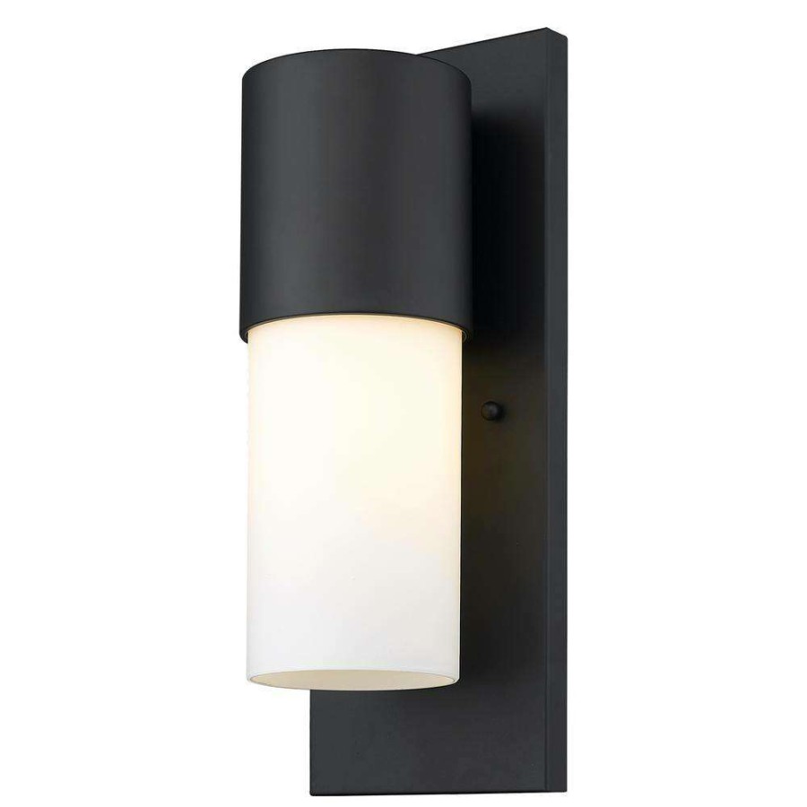 Outdoor Lighting * | Cooper 1-Light Matte Black Outdoor Wall Lantern Sconce With Frosted Glass By Acclaim Lighting