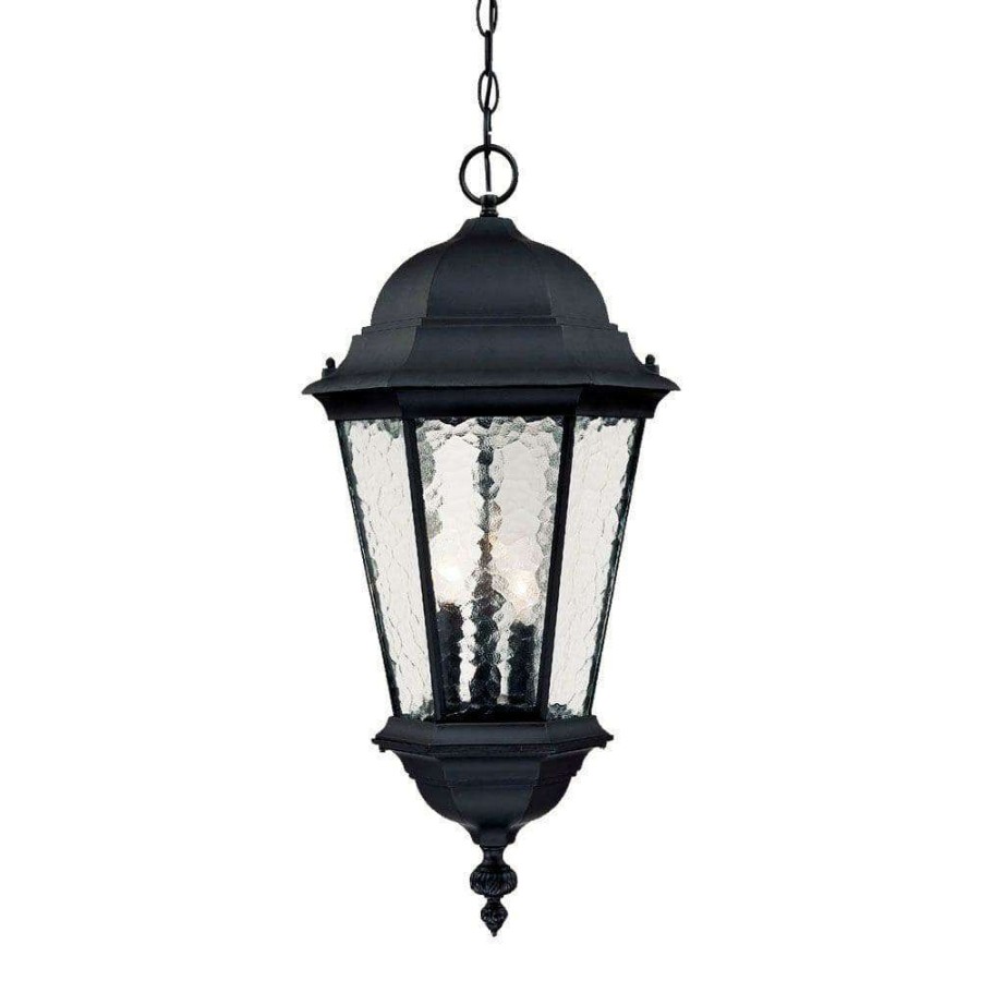 Outdoor Lighting * | Telfair Collection 3-Light Matte Black Outdoor Hanging Light Fixture By Acclaim Lighting