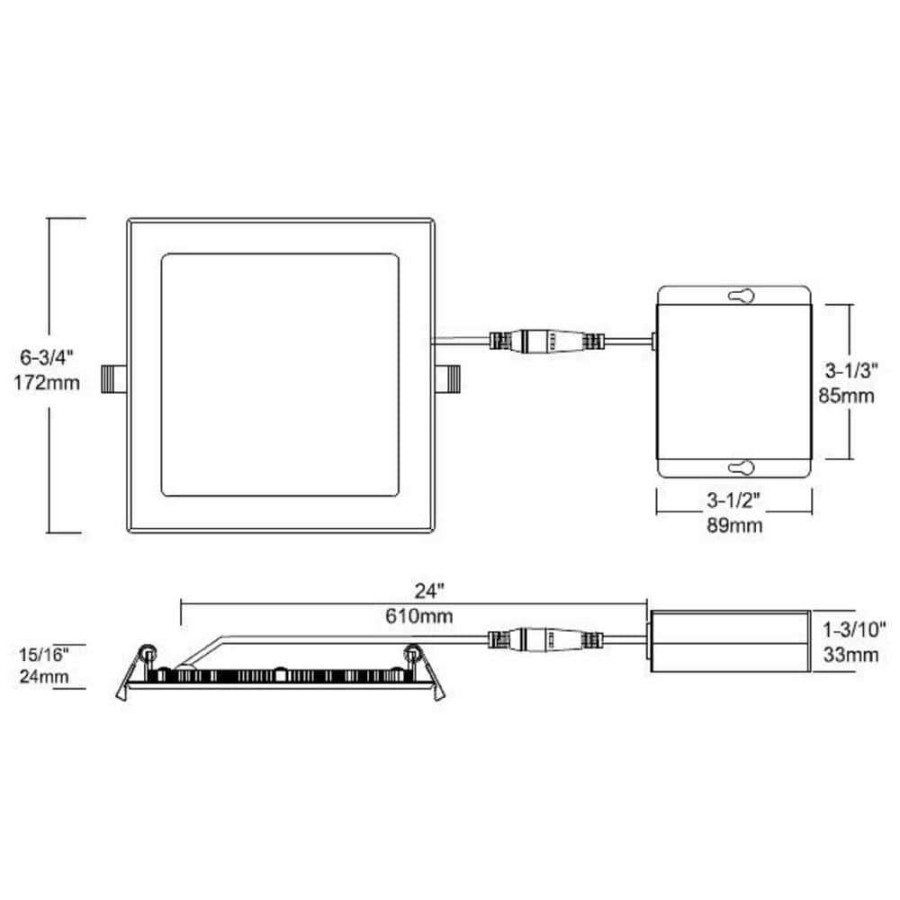 Recessed Lighting * | 6 In. Selectable Cct Ultra-Slim Canless Integrated Led Recessed Light Trim For Shallow Ceiling Square Wet Location By Halco Lighting Technologies