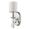 Wall Sconces * | Lily 3-Light Polished Nickel Sconce With Fabric Shade And Crystal Accent By Acclaim Lighting