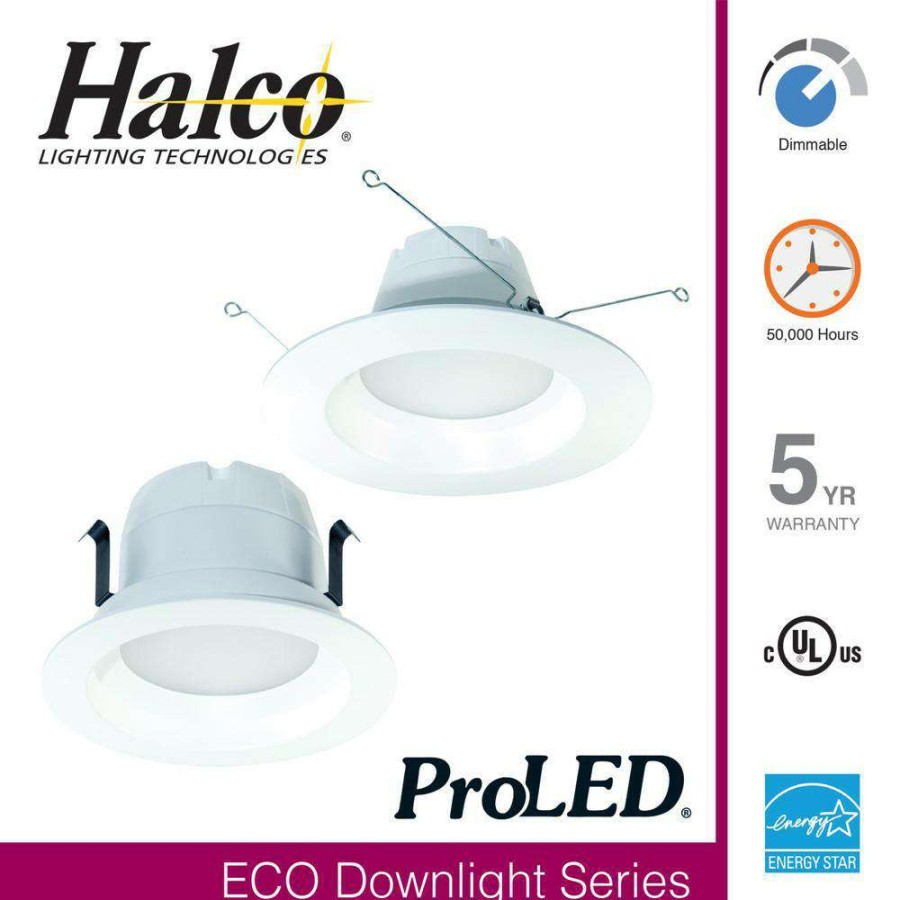 Recessed Lighting * | Proled 6 In. 100-Watt Equivalent Soft White 3000K Dimmable Cec Ja8 Integrated Led Retrofit White Recessed Trim Downlight By Halco Lighting Technologies