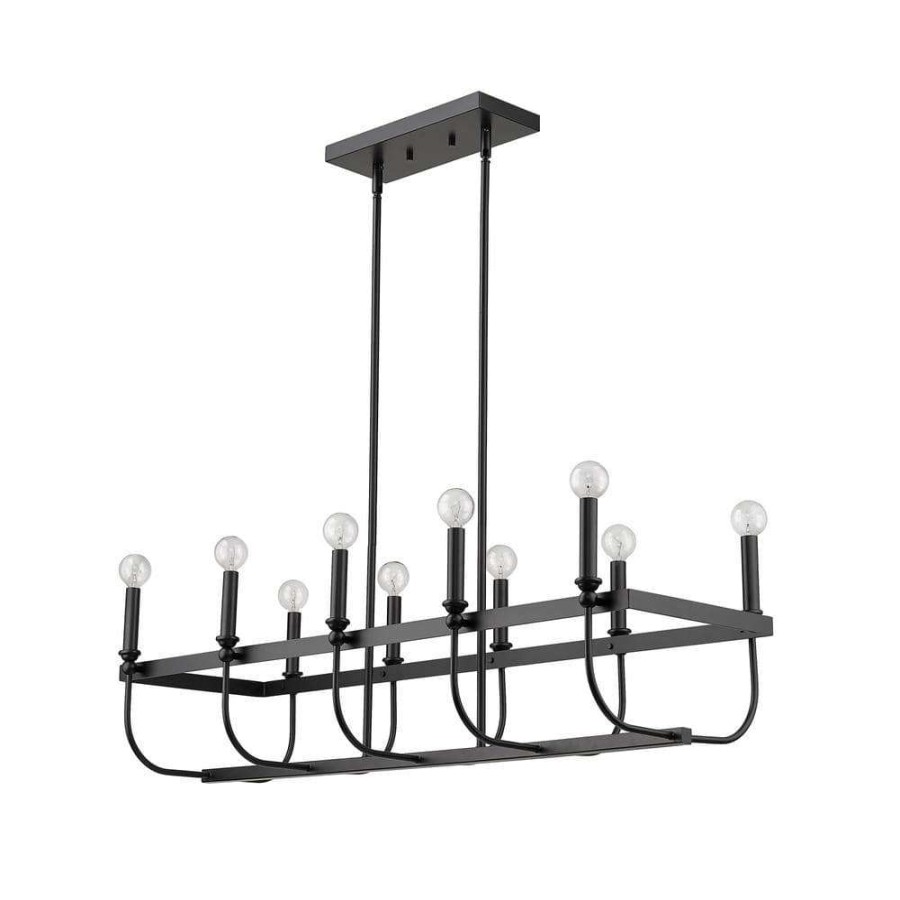 Chandeliers * | Beckett 10-Light Matte Black Island Pendant By Acclaim Lighting