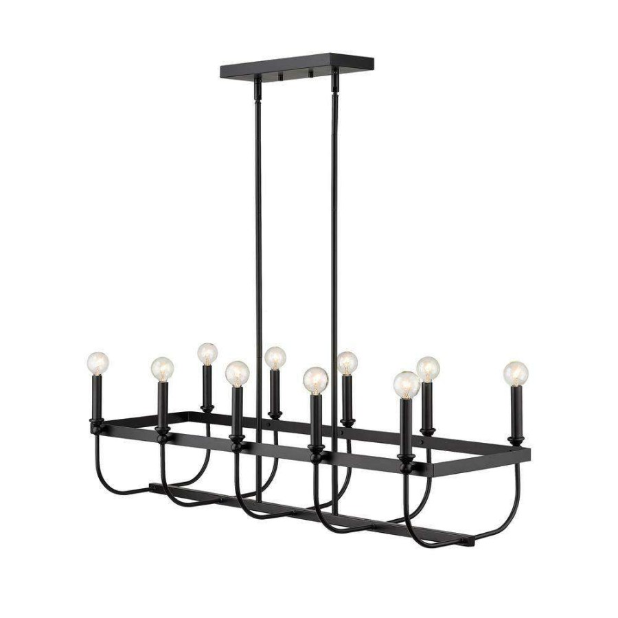 Chandeliers * | Beckett 10-Light Matte Black Island Pendant By Acclaim Lighting