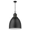 Pendant Lights * | Colby 1-Light Matte Black Pendant With White Interior Metal Shade By Acclaim Lighting