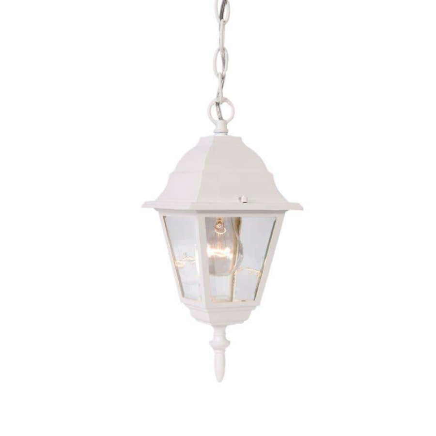 Outdoor Lighting * | Builder'S Choice Collection 1-Light Textured White Outdoor Hanging-Mount Lantern By Acclaim Lighting