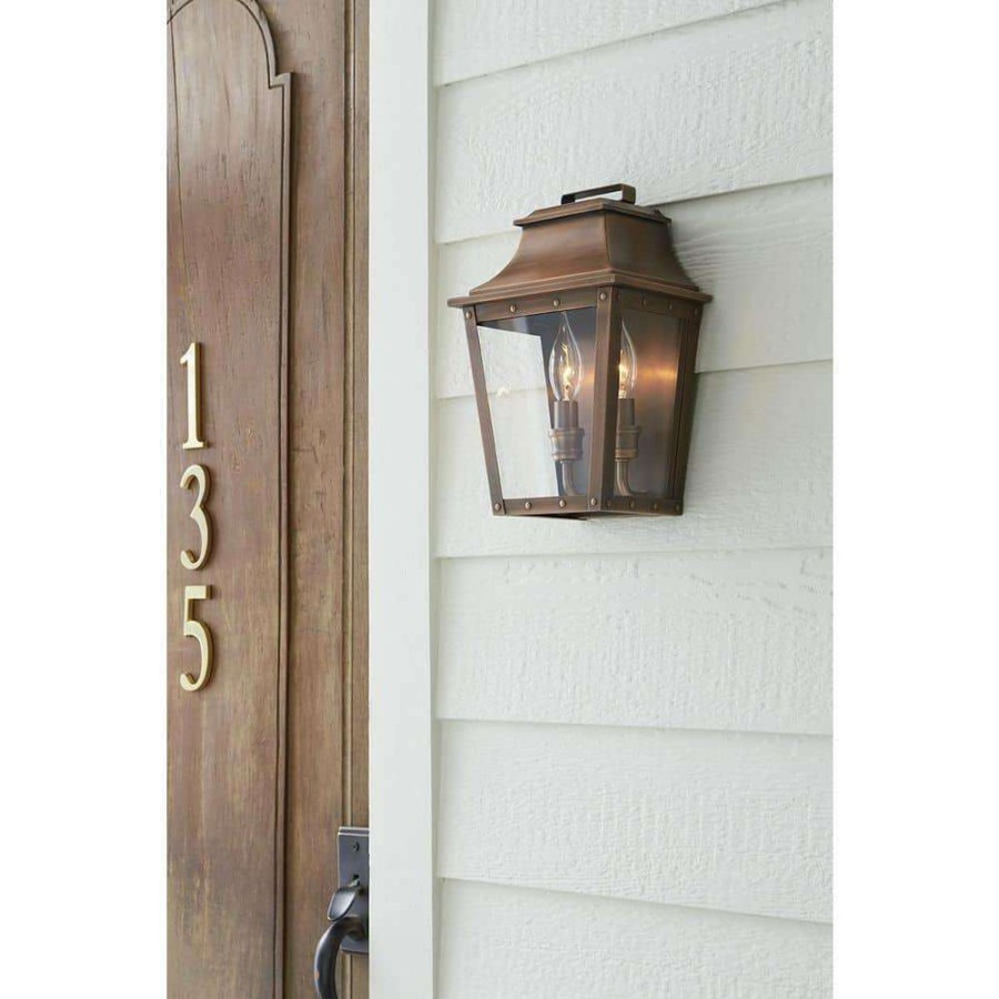 Outdoor Lighting * | Coventry Collection 2-Light Copper Patina Outdoor Wall Lantern Sconce By Acclaim Lighting