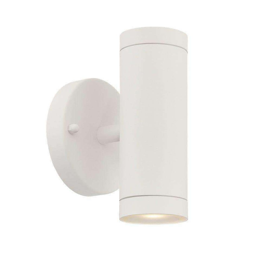 Outdoor Lighting * | 2-Light Textured White Integrated Led Wall Lantern Sconce By Acclaim Lighting