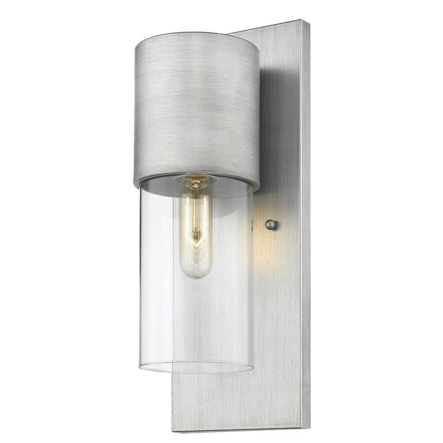 Outdoor Lighting * | Cooper 1-Light Matte Nickel Outdoor Wall Lantern Sconce With Clear Glass By Acclaim Lighting