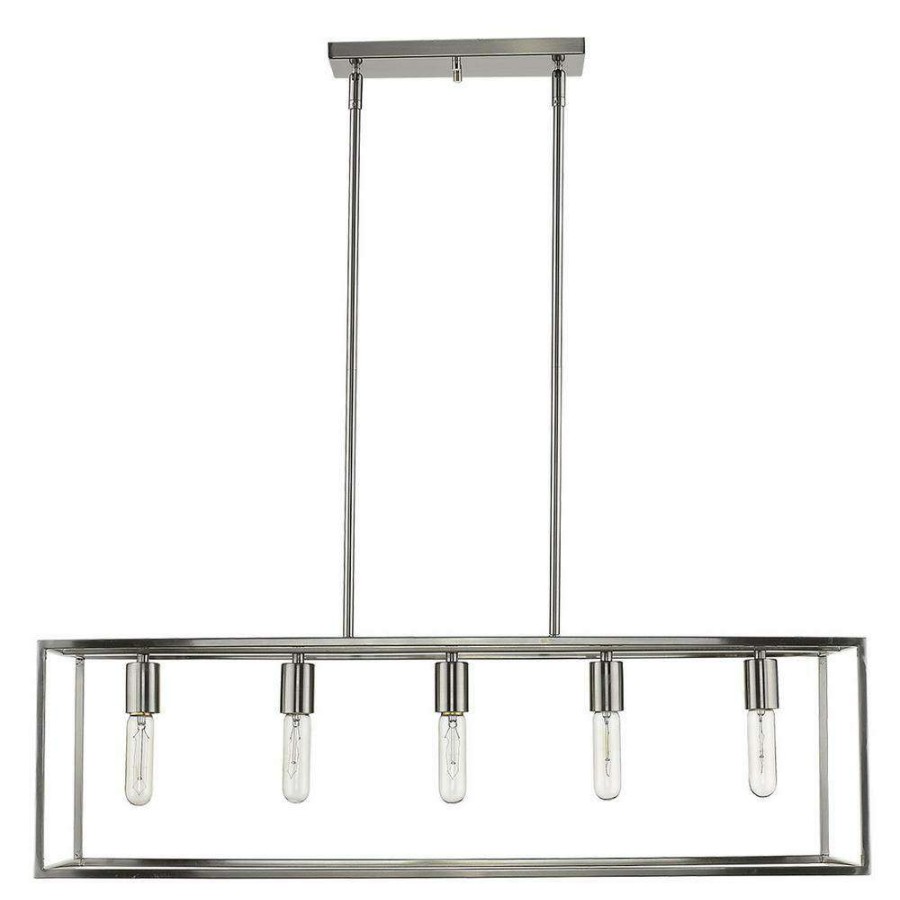 Pendant Lights * | Cobar 5-Light Satin Nickel Island Pendant By Acclaim Lighting