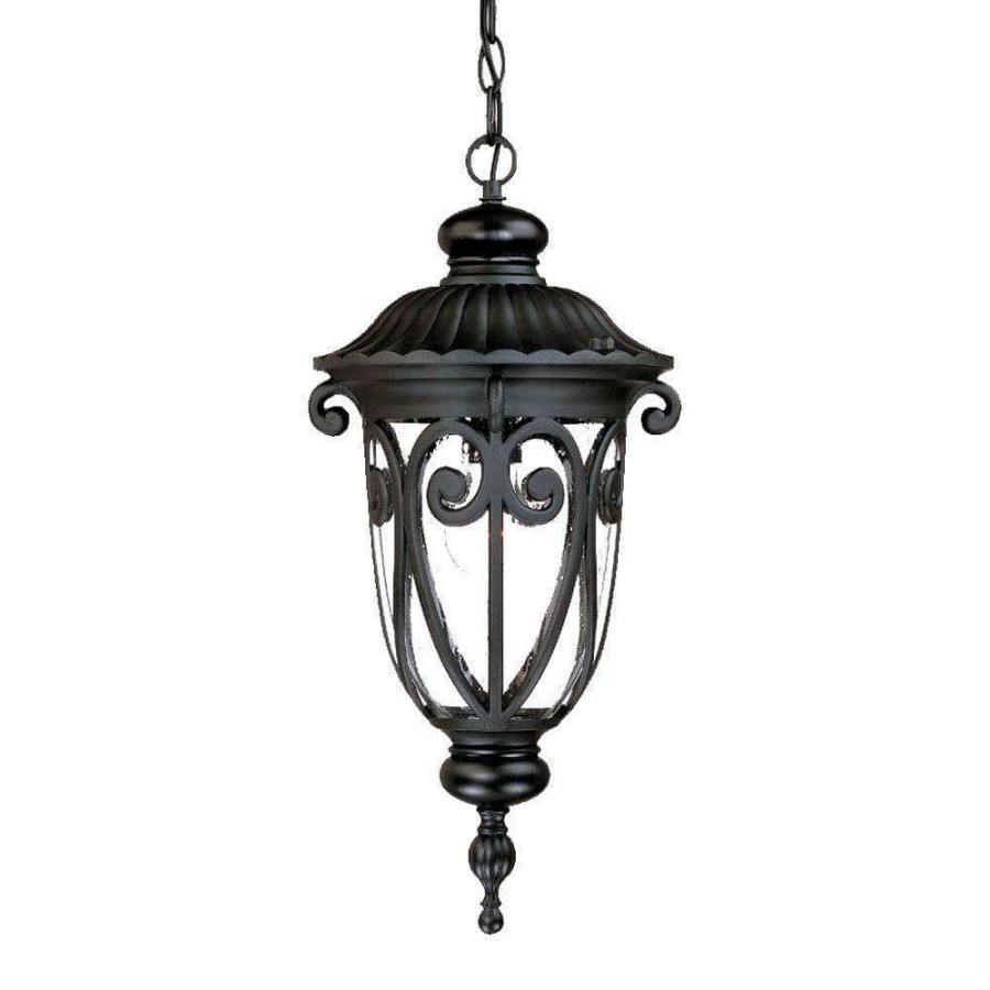 Outdoor Lighting * | Naples Collection 1-Light Matte Black Outdoor Hanging Lantern Light Fixture By Acclaim Lighting