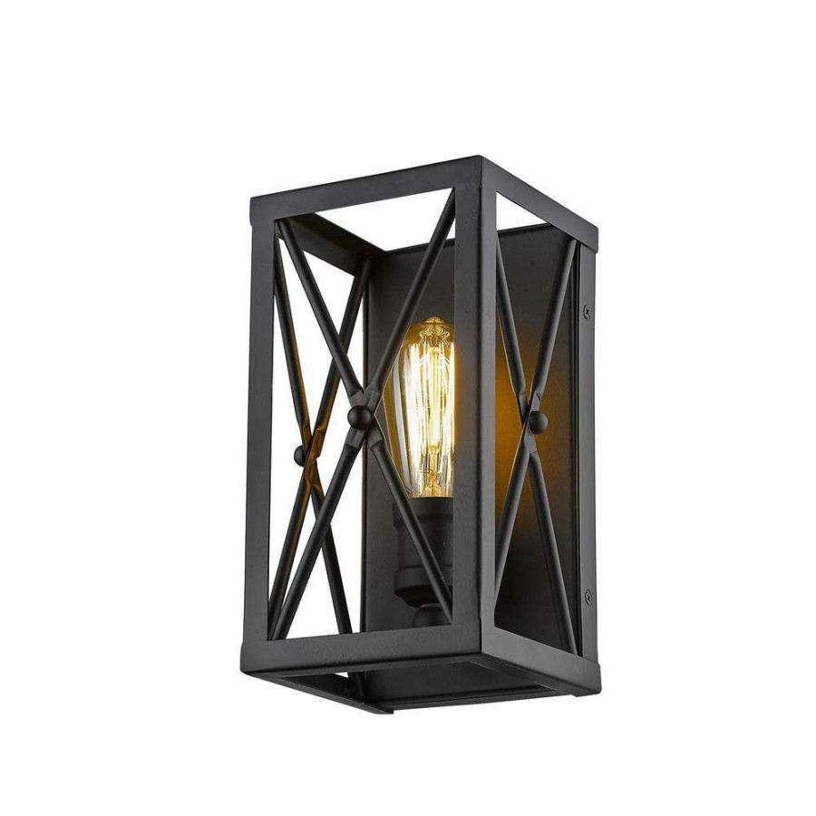 Vanity Lighting * | Brooklyn 1-Light Matte Black Sconce By Acclaim Lighting