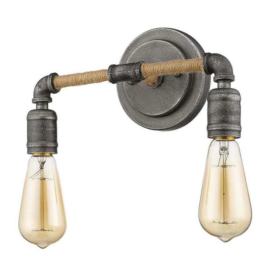 Vanity Lighting * | Grayson 12-1/4-In 2-Light Antique Gray Vanity Light By Acclaim Lighting