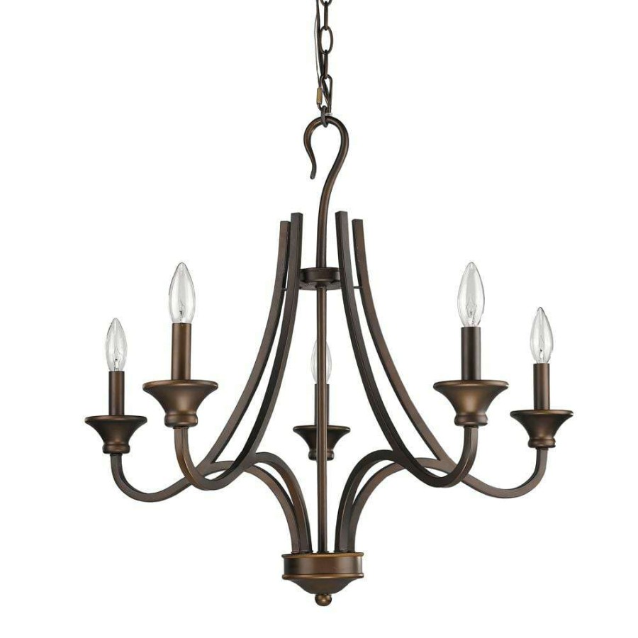 Chandeliers * | Michelle Indoor 5-Light Oil Rubbed Bronze Chandelier By Acclaim Lighting