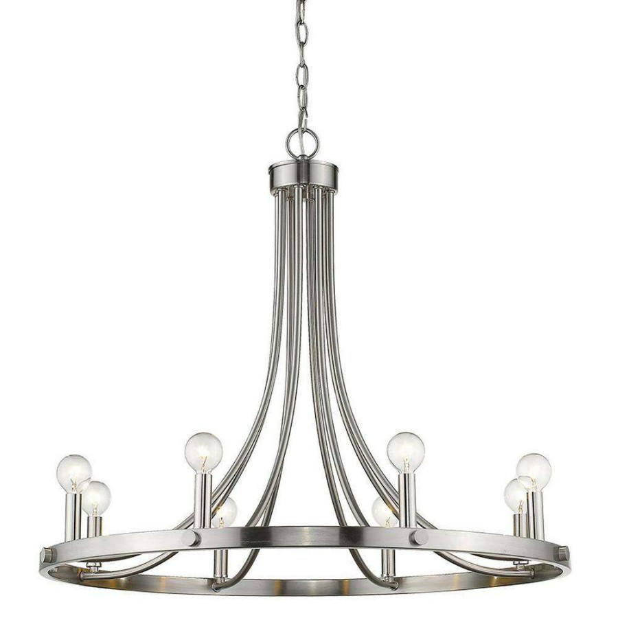 Chandeliers * | Sawyer 8-Light Satin Nickel Chandelier By Acclaim Lighting