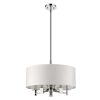 Chandeliers * | Andrea Indoor 5-Light Polished Nickel Pendant With Fabric Shade By Acclaim Lighting