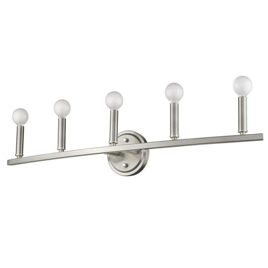 Vanity Lighting * | Sawyer 32 In. 5-Light Satin Nickel Vanity Light By Acclaim Lighting