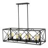 Pendant Lights * | Brooklyn 8-Light Matte Black Island Pendant With Metal Framework Shade By Acclaim Lighting