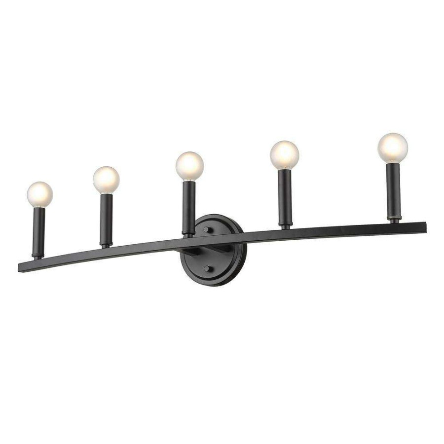 Vanity Lighting * | Sawyer 32 In. 5-Light Matte Black Vanity Light By Acclaim Lighting