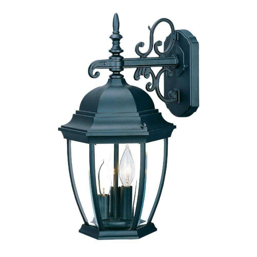 Outdoor Lighting * | Wexford Collection 3-Light Matte Black Outdoor Wall Lantern Sconce By Acclaim Lighting