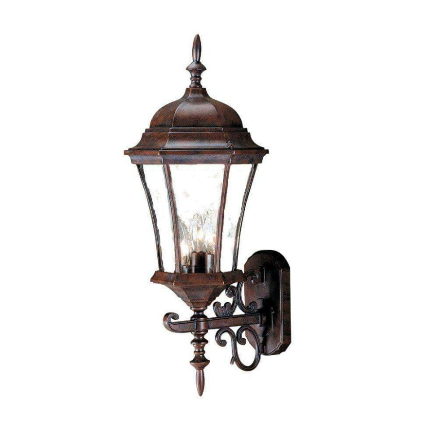 Outdoor Lighting * | Brynmawr Collection 3-Light Burled Walnut Outdoor Wall Lantern Sconce By Acclaim Lighting