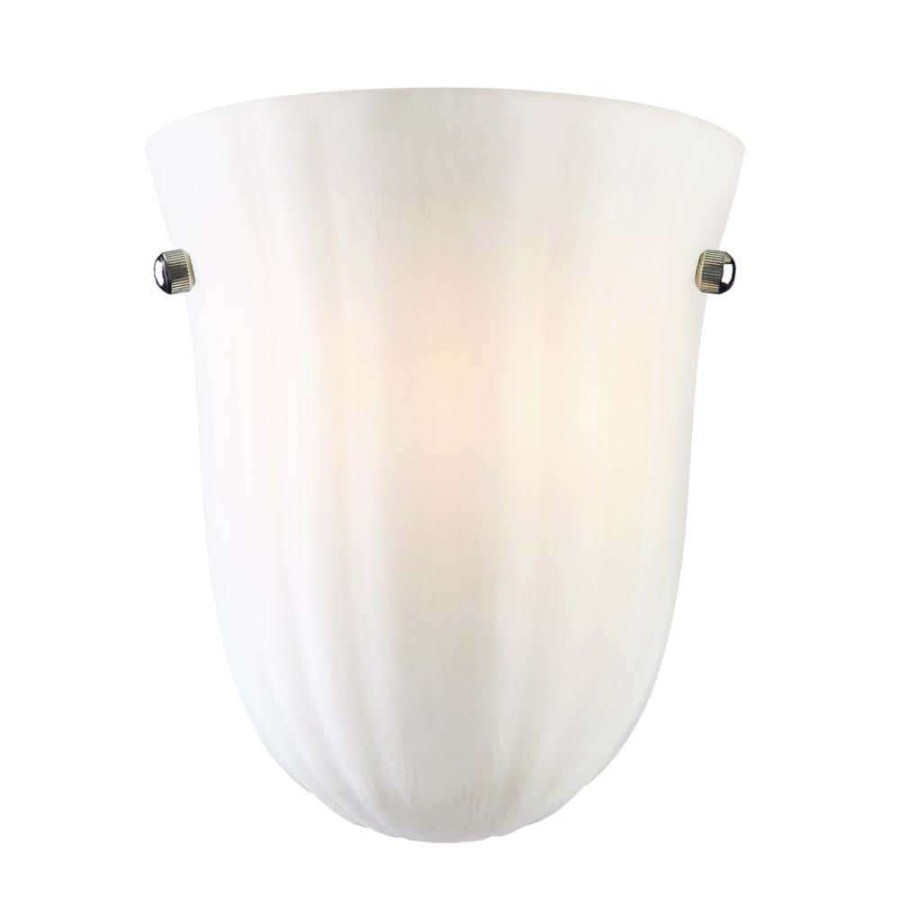 Wall Sconces * | Baronne 1-Light Satin Nickel Sconce With Frosted Glass By Acclaim Lighting