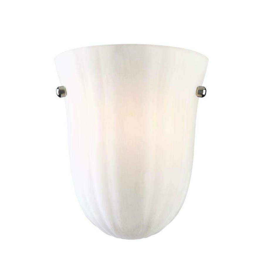 Wall Sconces * | Baronne 1-Light Satin Nickel Sconce With Frosted Glass By Acclaim Lighting