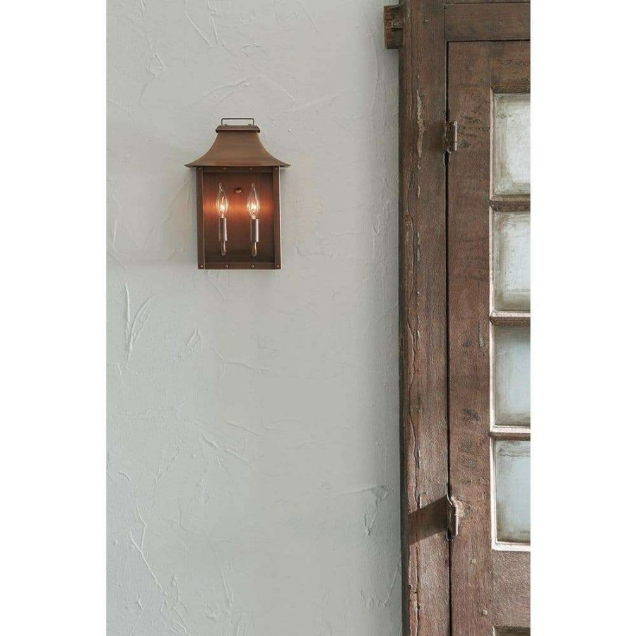 Outdoor Lighting * | Manchester Collection 2-Light Copper Patina Outdoor Wall Lantern Sconce By Acclaim Lighting