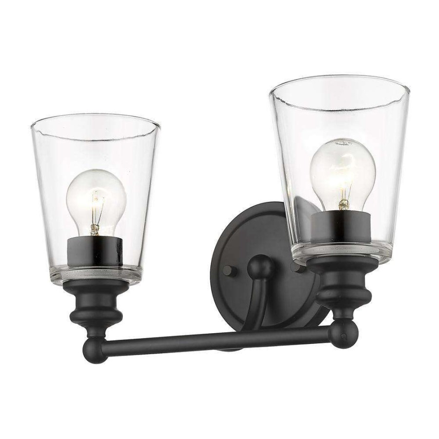 Vanity Lighting * | Ceil 2-Light Matte Black Vanity Light By Acclaim Lighting