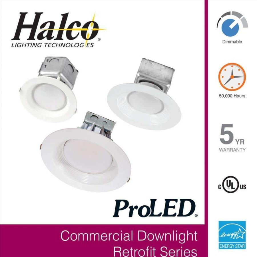 Recessed Lighting * | 200-Watt Equivalent 30-Watt 8 In. Dimmable White Integrated Led Recessed Canless Retrofit Trim 120-277V Cool White 99620 By Halco Lighting Technologies