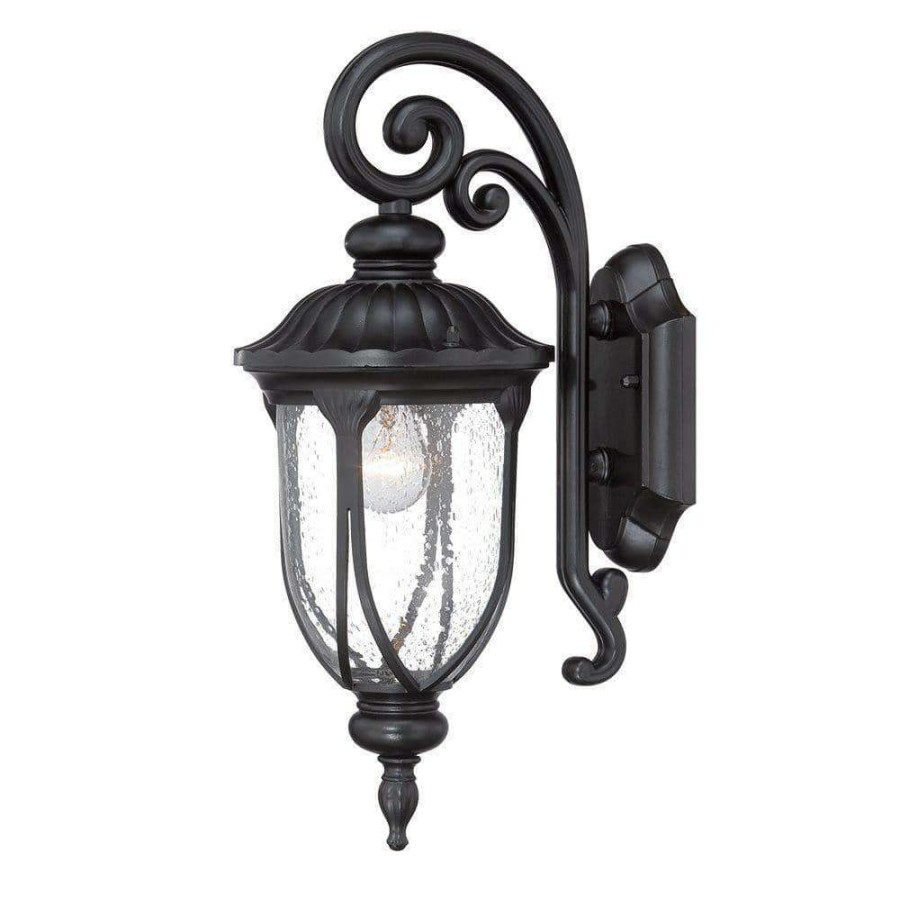 Outdoor Lighting * | Laurens Collection 1-Light Matte Black Outdoor Wall Lantern Sconce By Acclaim Lighting