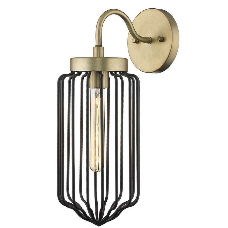 Wall Sconces * | Reece 1-Light Aged Brass Sconce By Acclaim Lighting